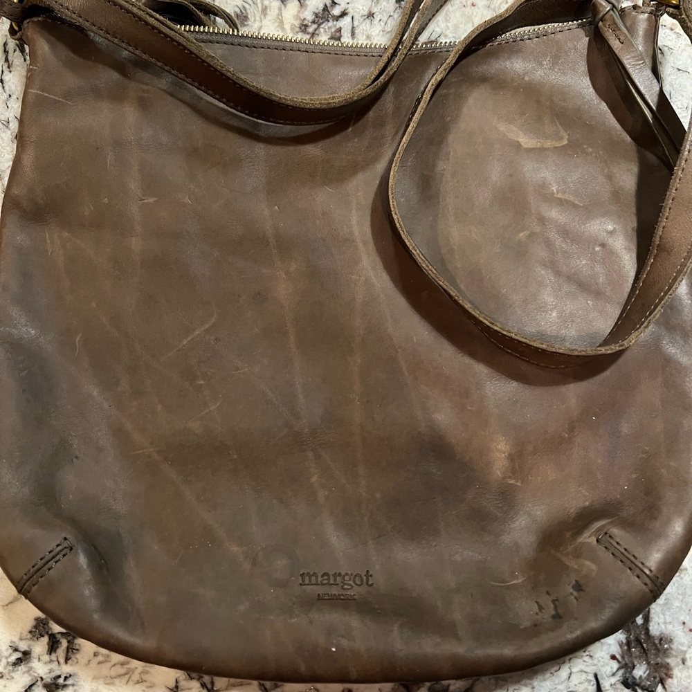Margot dark green Leather Shoulder Bag - Picture 2 of 3